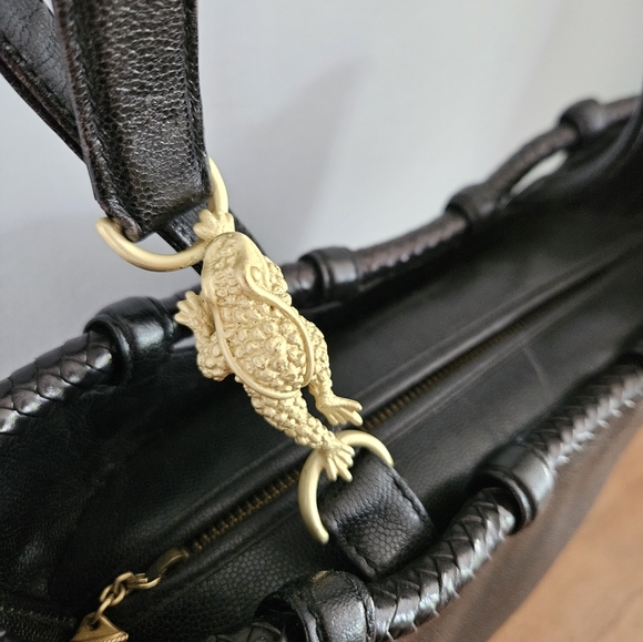 BARRY KIESELSTEIN CORD Leather Handbag Bucket Frog Black. Hard To Find E… - Picture 1 of 16